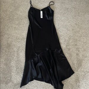 Elegant Black Satin Dress